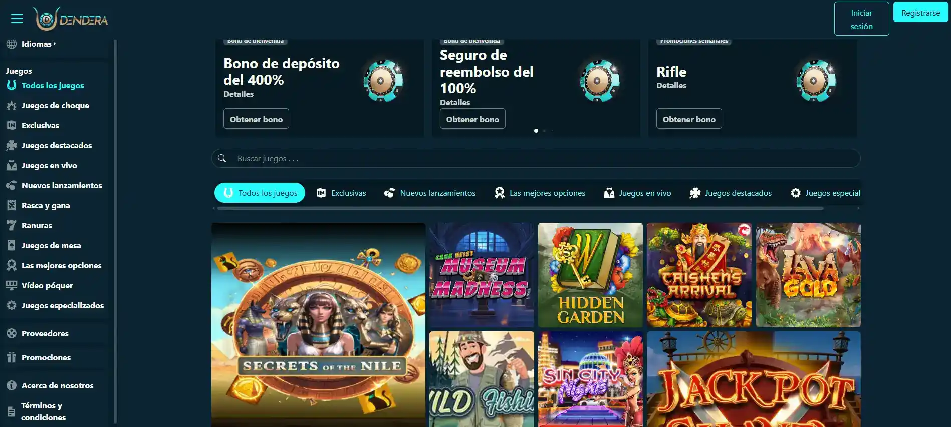 Promociones actuales de Dendera Casino